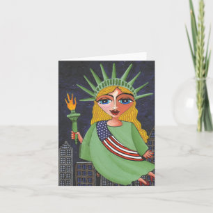 Vliegende Dame Liberty - notecard/nodigt uit