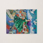 Vliegende dame met Paarse haren Legpuzzel (Horizontaal)