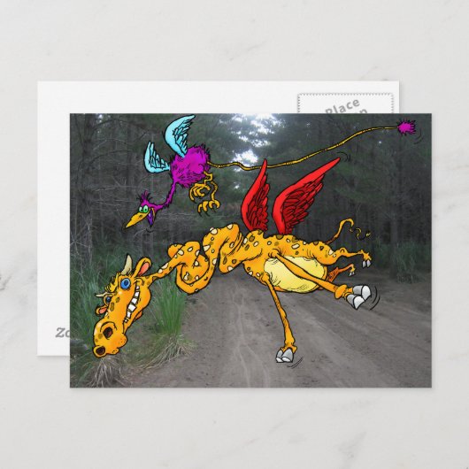 Vliegende dierentuin. briefkaart (Voorkant / Achterkant)