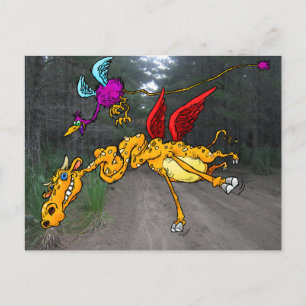 Vliegende dierentuin. briefkaart