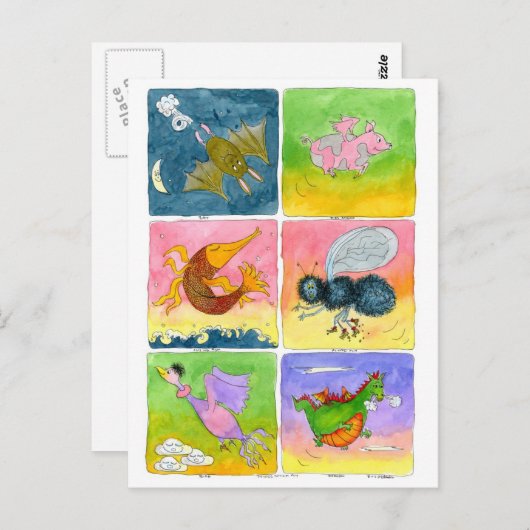 Vliegende dingen... briefkaart (Voorkant / Achterkant)