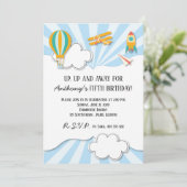 Vliegende Dingen Verjaardaguitnodiging Kaart (Staand voorkant)
