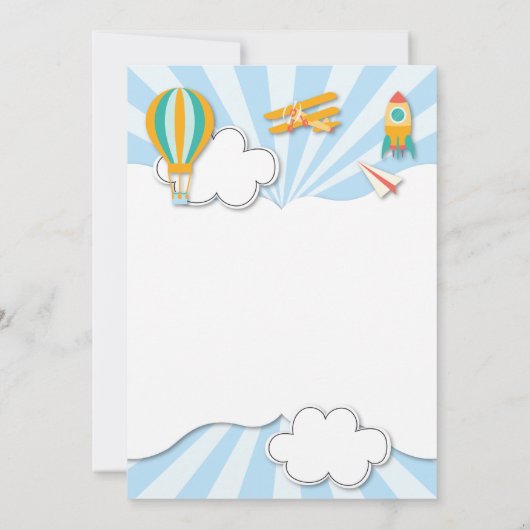 Vliegende Dingen Verjaardaguitnodiging Kaart (Achterkant)