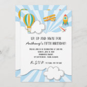 Vliegende Dingen Verjaardaguitnodiging Kaart (Voorkant / Achterkant)