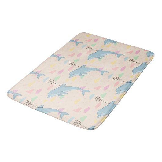 Vliegende dolfijn levert brieven illustratie badmat (Gekanteld)