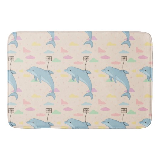 Vliegende dolfijn levert brieven illustratie badmat (Voorkant)
