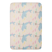 Vliegende dolfijn levert brieven illustratie badmat (Voorkant Verticaal)