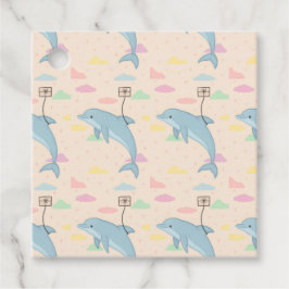 Vliegende dolfijn levert brieven illustratie bedankjes labels