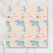 Vliegende dolfijn levert brieven illustratie bedankjes labels (Achterkant)