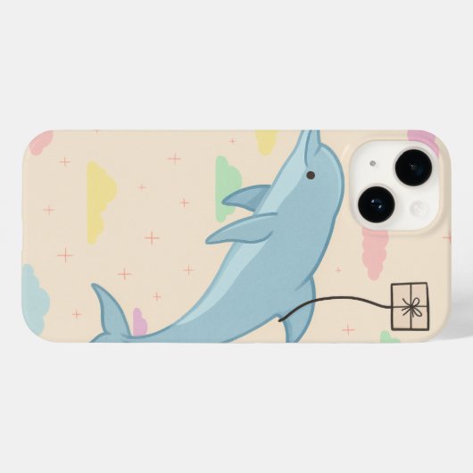 Vliegende dolfijn levert brieven illustratie Case-Mate iPhone case (Achterkant (horizontaal))