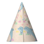 Vliegende dolfijn levert brieven illustratie feesthoedjes (Achterkant)