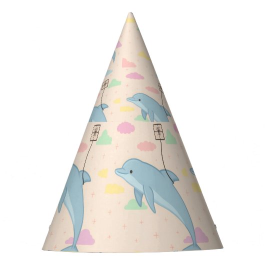 Vliegende dolfijn levert brieven illustratie feesthoedjes (Voorkant)