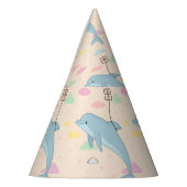 Vliegende dolfijn levert brieven illustratie feesthoedjes (Links)