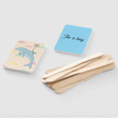 Vliegende dolfijn levert brieven illustratie handwaaier (Niet-gemonteerd)