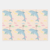 Vliegende dolfijn levert brieven illustratie inpakpapier vel (Voorkant 2)