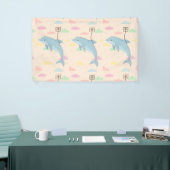 Vliegende dolfijn levert brieven illustratie spandoek (Beurs)