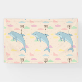 Vliegende dolfijn levert brieven illustratie spandoek