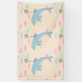 Vliegende dolfijn levert brieven illustratie spandoek (Verticaal)