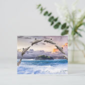 vliegende dolfijnen briefkaart (Staand voorkant)