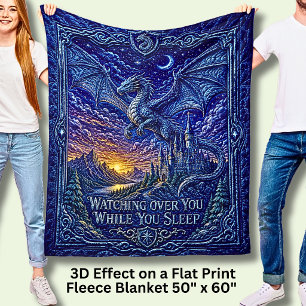 Vliegende Draak Blauw, Toezicht Houdend Tijdens Sl Fleece Deken