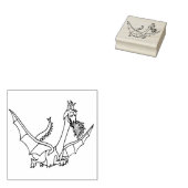 vliegende draak die vuur ademt rubberstempel (Gestempeld)