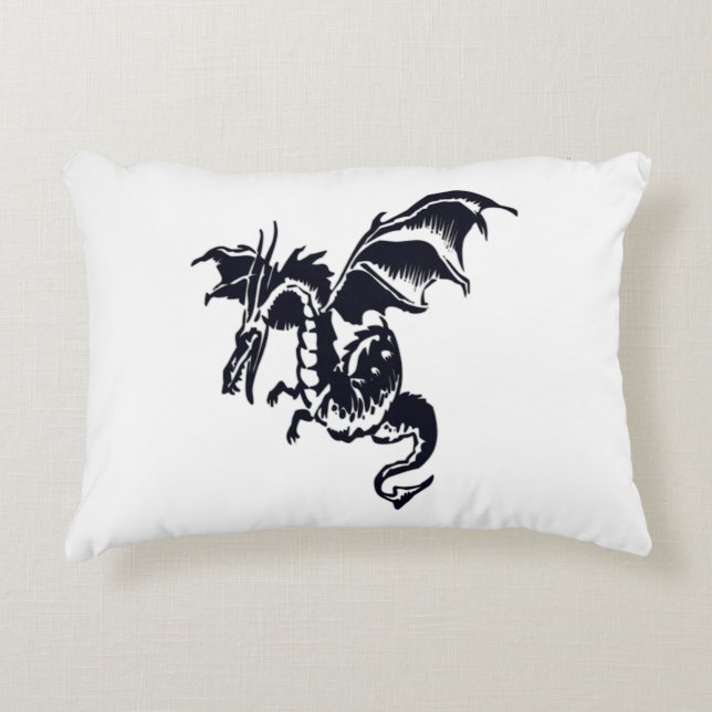 Vliegende Draak Ontwerp Decoratief Kussen (Voorkant)