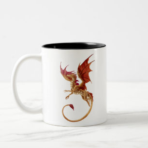vliegende draak tweekleurige koffiemok