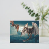 Vliegende Draak Wyvern Briefkaart (Staand voorkant)