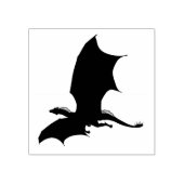 Vliegende draak zwart silhouet vorm rubberstempel (Afrduk)