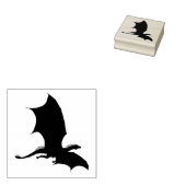 Vliegende draak zwart silhouet vorm rubberstempel (Gestempeld)