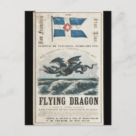 Vliegende Dragon Clipper zeilschip 1858 Briefkaart