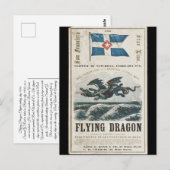 Vliegende Dragon Clipper zeilschip 1858 Briefkaart (Voorkant / Achterkant)