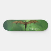 Vliegende dragon Green Nebula Galaxy Monogram Persoonlijk Skateboard (Horizontaal)