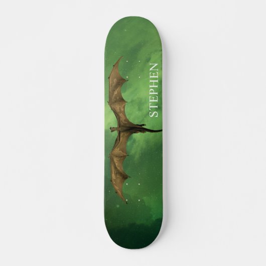 Vliegende dragon Green Nebula Galaxy Monogram Persoonlijk Skateboard (Voorkant)