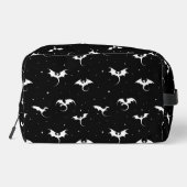 Vliegende draken en sterren op zwarte achtergrond toilettasje (Achterkant)