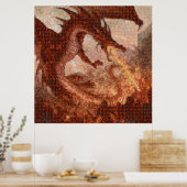 Vliegende drakenaanval Fotomozaïek poster (Keuken)