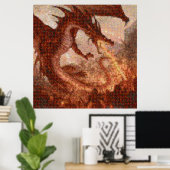 Vliegende drakenaanval Fotomozaïek poster (Thuiskantoor)