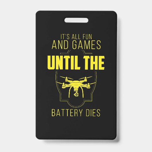 Vliegende Drone Is Mijn Game Badge (Voorzijde)