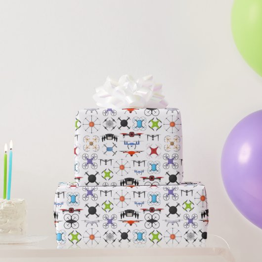 Vliegende drones cadeaupapier (Feestgeschenken)