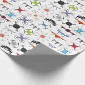 Vliegende drones cadeaupapier (Hoek)