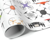 Vliegende drones cadeaupapier (Rol Hoek)
