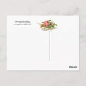 VLIEGENDE DUIF MET ROZE ROOS MOEDERDAG BRIEFKAART (Achterkant)