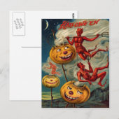 Vliegende Duivels Jack O' Lantern Rook Briefkaart (Voorkant / Achterkant)