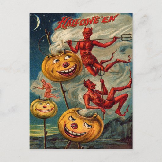 Vliegende Duivels Jack O' Lantern Rook Briefkaart (Voorkant)