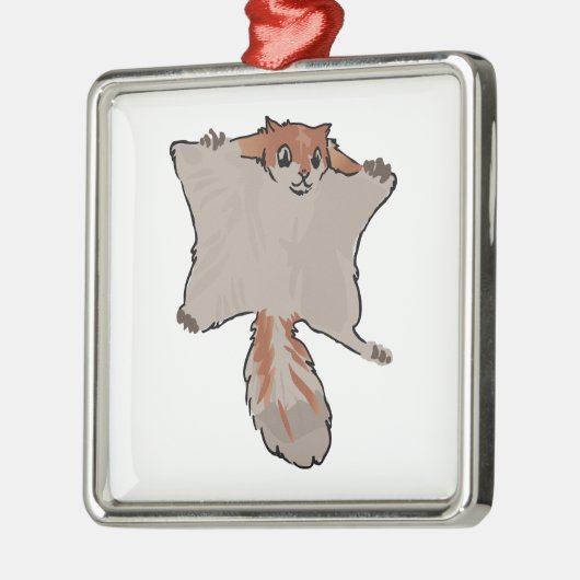 Vliegende eekhoorn metalen ornament (Links)