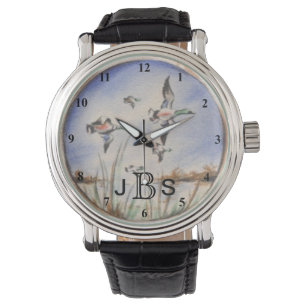 vliegende eenden mannelijk monogram horloge