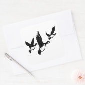 Vliegende eenden vierkante sticker (Envelop)