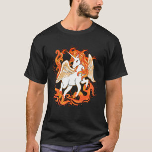 Vliegende Eenhoorn Paard Vuur kostuum Kleurig T-shirt