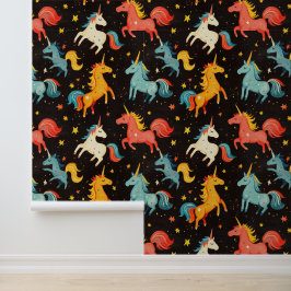 Vliegende Eenhoorn Pony Krijt Tekenpatroon Behang