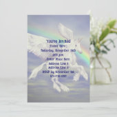 Vliegende Eenhoorn Regenboog Feest  Kaart (Staand voorkant)